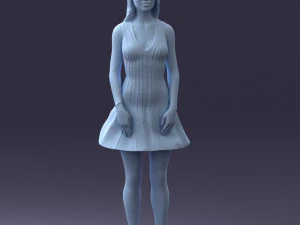000268 Woman in Striped Dress 0604 3D Model