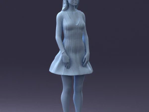 000268 Woman in Striped Dress 0604 3D Model