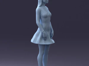 000268 Woman in Striped Dress 0604 3D Model