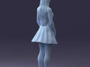 000268 Woman in Striped Dress 0604 3D Model