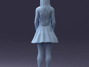 000268 Woman in Striped Dress 0604 3D Model