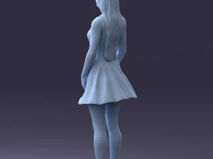 000268 Woman in Striped Dress 0604 3D Model