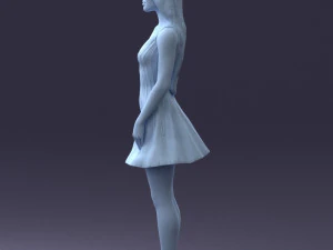 000268 Woman in Striped Dress 0604 3D Model