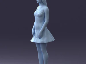000268 Woman in Striped Dress 0604 3D Model