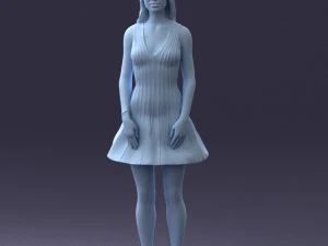 000268 Woman in Striped Dress 0604 3D Model