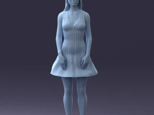 000268 Woman in Striped Dress 0604 3D Model