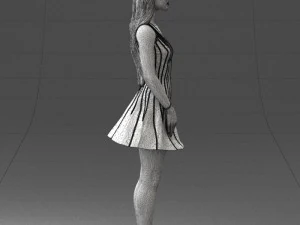 000268 Woman in Striped Dress 0604 3D Model