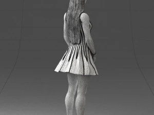 000268 Woman in Striped Dress 0604 3D Model