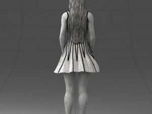 000268 Woman in Striped Dress 0604 3D Model