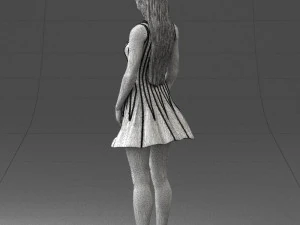 000268 Woman in Striped Dress 0604 3D Model