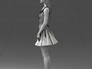 000268 Woman in Striped Dress 0604 3D Model
