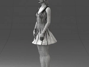 000268 Woman in Striped Dress 0604 3D Model