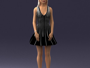 000268 Woman in Striped Dress 0604 3dp 3D Druckmodell
