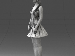 000268 Woman in Striped Dress 0604 3dp 3D Druckmodell