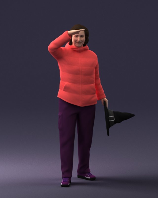 woman with hat 0111 Modèle 3D .c4d .max .obj .3ds .fbx .stl .blend 