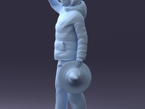 woman with hat 0111 Modèle 3D