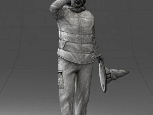 000240 Woman in Casual Jacket Holding a Witch Hat 0111 3D Model