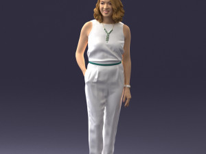 000185 Woman in Elegant White Outfit 0927 3D 模型