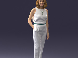 000185 Woman in Elegant White Outfit 0927 3D 模型