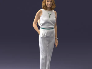 000185 Woman in Elegant White Outfit 0927 3D Model