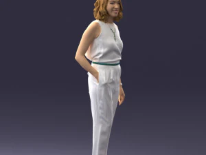 000185 Woman in Elegant White Outfit 0927 3D Model