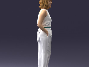 000185 Woman in Elegant White Outfit 0927 3D 模型