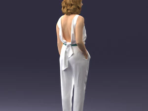 000185 Woman in Elegant White Outfit 0927 3D Model