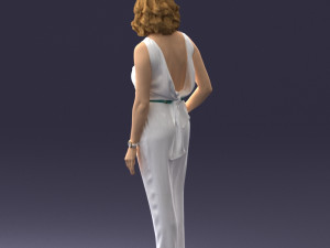 000185 Woman in Elegant White Outfit 0927 3D 模型