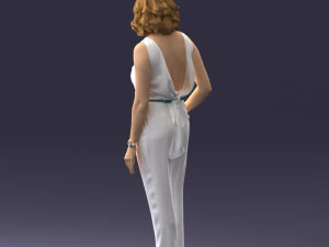 000185 Woman in Elegant White Outfit 0927 3D Model