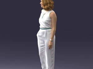 000185 Woman in Elegant White Outfit 0927 3D Model