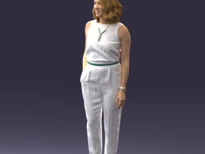 000185 Woman in Elegant White Outfit 0927 3D Model