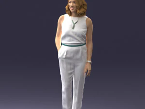 000185 Woman in Elegant White Outfit 0927 3D Model