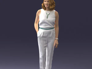000185 Woman in Elegant White Outfit 0927 3D Model
