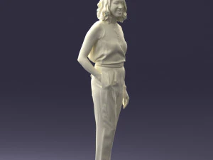 000185 Woman in Elegant White Outfit 0927 3D Model