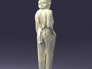 000185 Woman in Elegant White Outfit 0927 3D 模型