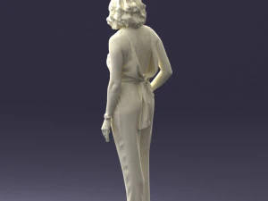 000185 Woman in Elegant White Outfit 0927 3D Model