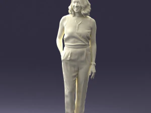 000185 Woman in Elegant White Outfit 0927 3D Model