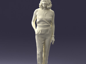 000185 Woman in Elegant White Outfit 0927 3dp 3D Принт Модель