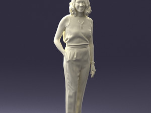 000185 Woman in Elegant White Outfit 0927 3dp 3D Принт Модель