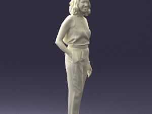 000185 Woman in Elegant White Outfit 0927 3dp 3D Принт Модель