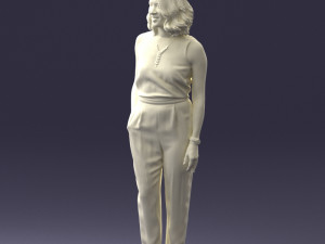 000185 Woman in Elegant White Outfit 0927 3dp 3D Принт Модель