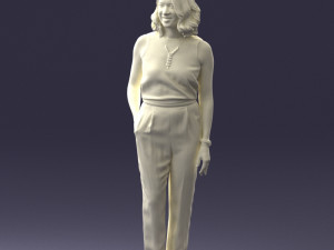 000185 Woman in Elegant White Outfit 0927 3dp 3D Принт Модель
