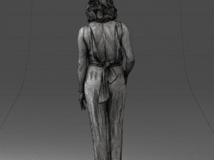 000185 Woman in Elegant White Outfit 0927 3dp 3D Принт Модель