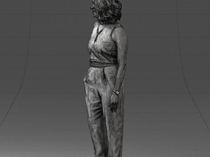 000185 Woman in Elegant White Outfit 0927 3dp 3D Принт Модель