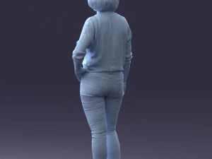 000119 Casual Middle-Aged Woman 0219 3dp 3D Print Model