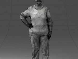 000098 Elderly Woman 1222 3dp 3D Print Model