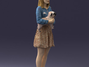 woman with dog 0921-2 Model 3D