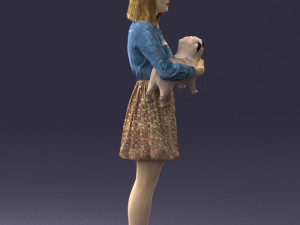 woman with dog 0921-2 Model 3D