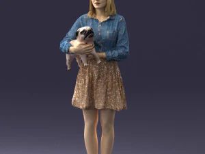woman with dog 0921-2 3D Model