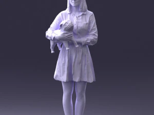 woman with dog 0921-2 3D Model